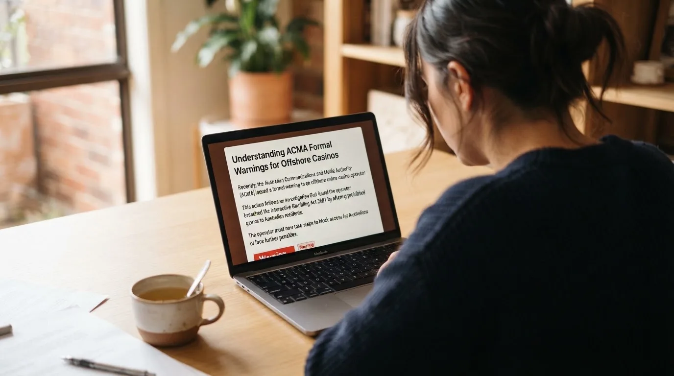 A person at a laptop reading a plain-language explainer article at a home desk.