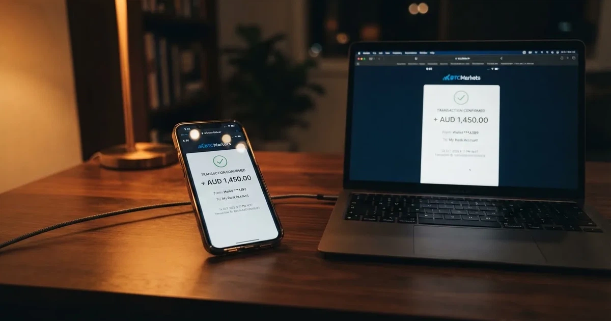 A phone displaying a blockchain transaction confirmation screen next to a laptop keyboard.