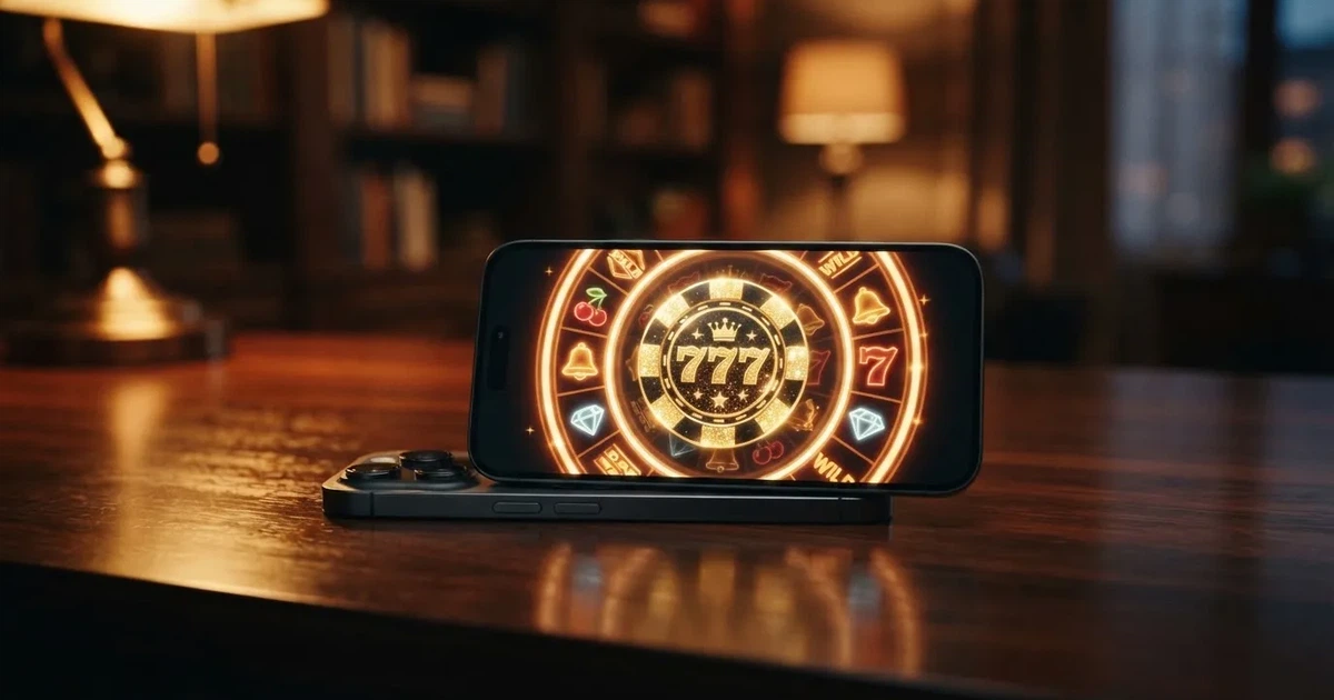 A close-up of a slot reel icon with a stylised gold coin motif on a screen.